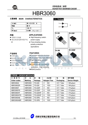 HBR3060F datasheet - SCHOTTKY BARRIER DIODE