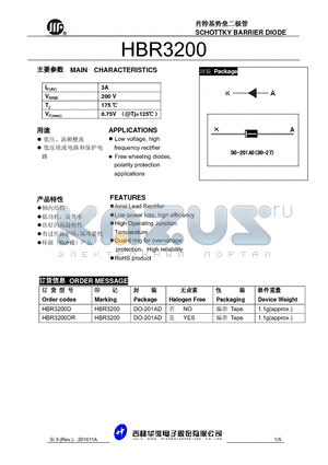 HBR3200D datasheet - SCHOTTKY BARRIER DIODE