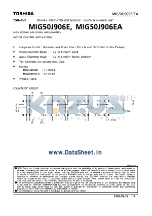 MIG50J906EA datasheet - HIGH POWER SWITCHING APPLICATIONS MOTOR CONTROL APPLICATIONS