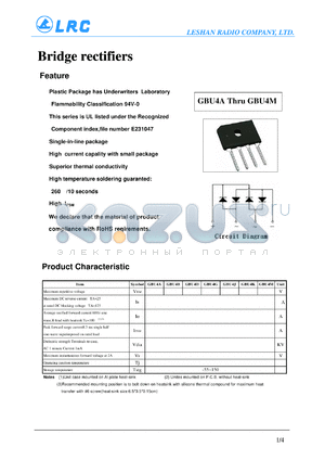 GBU4D datasheet - Bridge rectifiers