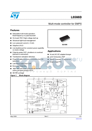 L6566B datasheet - Multi-mode controller for SMPS