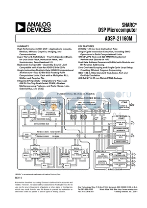 ADSP-21160M datasheet - DSP Microcomputer