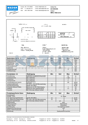 HM12-1B83-20-6_DE datasheet - (deutsch) HM Reed Relay