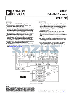 ADSP-21262SKSTZ200 datasheet - Embedded Processor