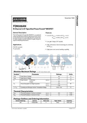 FDN339AN datasheet - N-Channel 2.5V Specified PowerTrench MOSFET