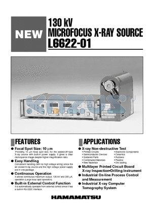 L6622-01 datasheet - 130 KV MICROFOCUS X-RAY SOURCE
