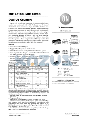MC14518BCP datasheet - Dual Up Counters