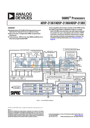 ADSP-21367KBP-2A datasheet - SHARC Processors