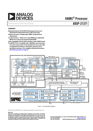 ADSP-21371 datasheet - SHARC Processor