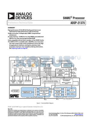 ADSP-21375KSZ-ENG datasheet - SHARC Processor