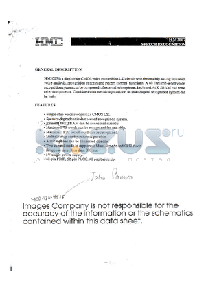 HM2007L datasheet - SPEECH RECOGNITION