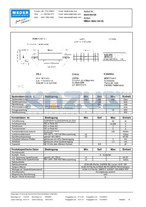 HM24-1A69-150-UL_DE datasheet - (deutsch) HM Reed Relay