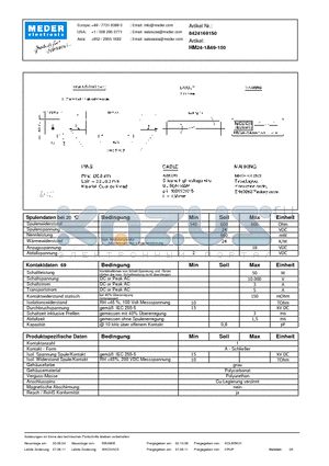 HM24-1A69-150_DE datasheet - (deutsch) HM Reed Relay