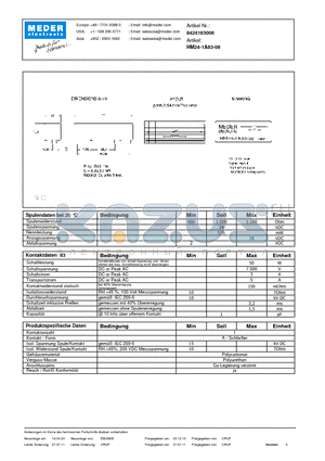 HM24-1A83-08_DE datasheet - (deutsch) HM Reed Relay