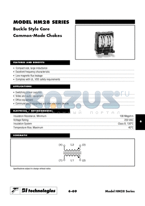 HM28-20002 datasheet - Buckle Style Core Common-Mode Chokes