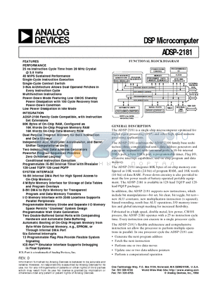 ADSP-2181BST-115 datasheet - DSP Microcomputer