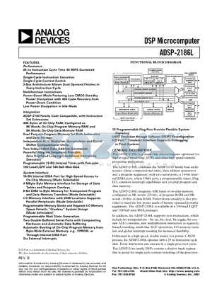 ADSP-2186L1111 datasheet - DSP Microcomputer