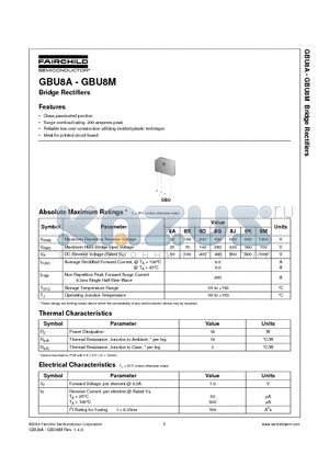 GBU8A_04 datasheet - Bridge Rectifiers