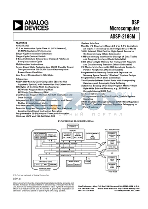 ADSP-2186MKST-300 datasheet - DSP Microcomputer