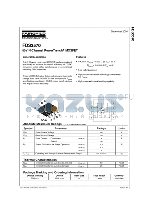 FDS3570_00 datasheet - 80V N-Channel PowerTrench MOSFET