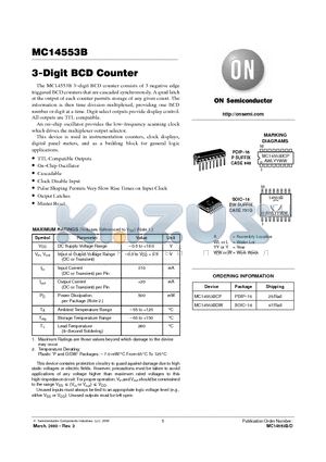 MC14553BCP datasheet - 3-Digit BCD Counter