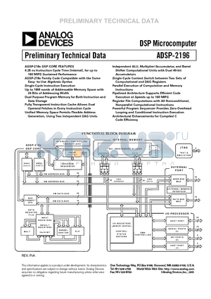 ADSP-2196MKST-160X datasheet - DSP Microcomputer