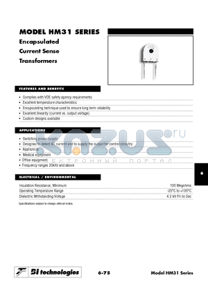 HM31-10050 datasheet - Encapsulated Current Sense Transformers