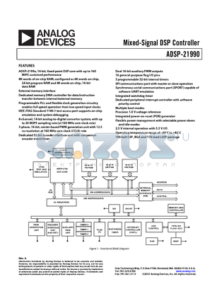 ADSP-21990 datasheet - Mixed-Signal DSP Controller