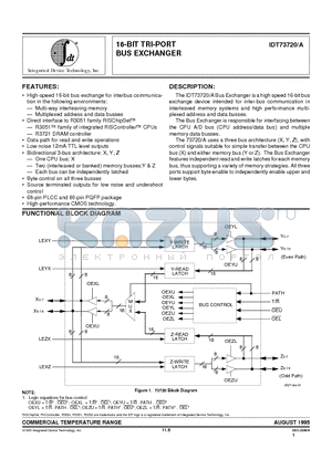 IDT54FCT162952CTEB datasheet - 16-BIT TRI-PORT BUS EXCHANGER