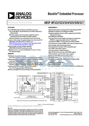 ADSP-BF522 datasheet - Blackfin Embedded Processor