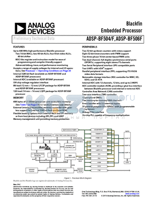 ADSP-BF506F datasheet - Blackfin Embedded Processor