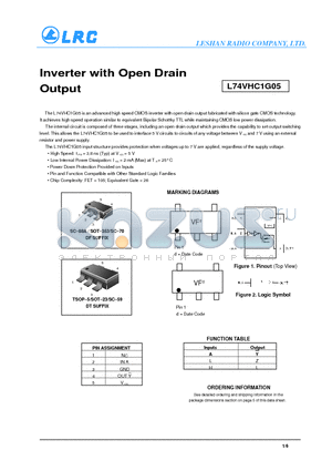 L74VHC1G05 datasheet - Inverter with Open Drain Output