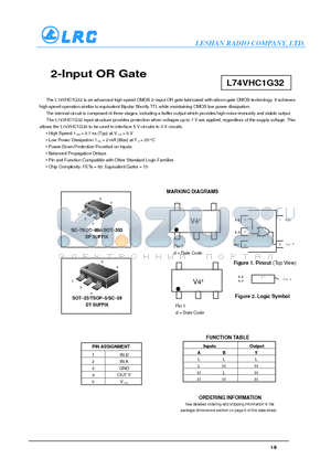 L74VHC1G32 datasheet - 2-Input OR Gate