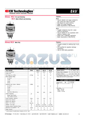 HC-2 datasheet - Make & Break Load Switching