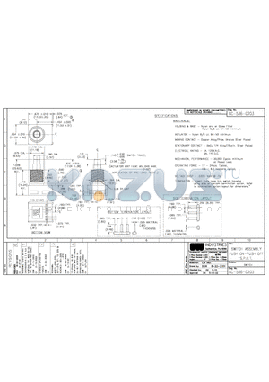 GC-536-0203 datasheet - SWITCH ASSEMBLY PUSH ON-PUSH OFF S.P.D.T.