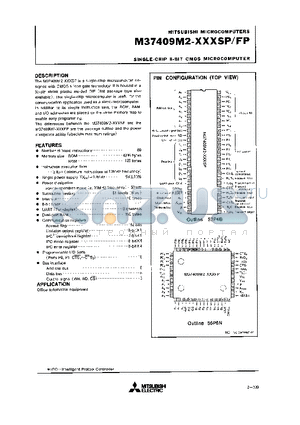 M37409M2-XXXSP datasheet - SINGLE CHIP 8 BIT MICROCOMPUTER