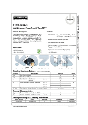 FDS6676AS_08 datasheet - 30V N-Channel PowerTrench^ SyncFET