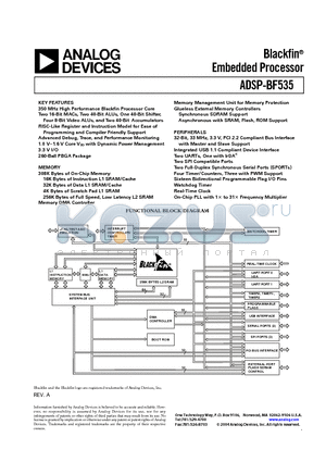 ADSP-BF535 datasheet - Blackfin Embedded Processor