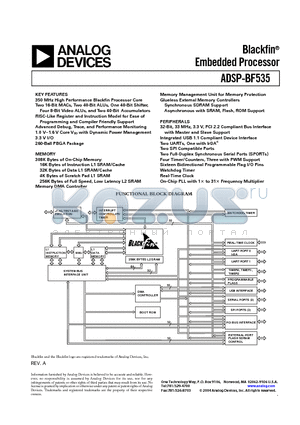 ADSP-BF535PBB-300 datasheet - Blackfin Embedded Processor