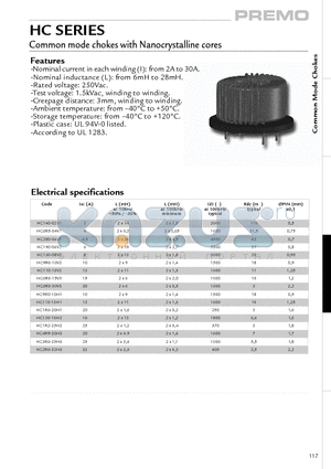 HC-H3 datasheet - Common mode chokes with Nanocrystalline cores & Common mode chokes with Ferrite cores - SMD format