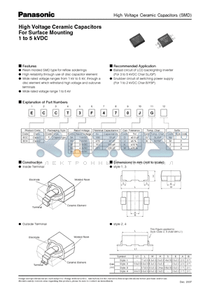 ECCT3F470JG datasheet - High Voltage Ceramic Capacitors (SMD)