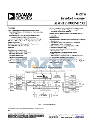 ADSP-BF538BBCZ-5F4 datasheet - Blackfin Embedded Processor