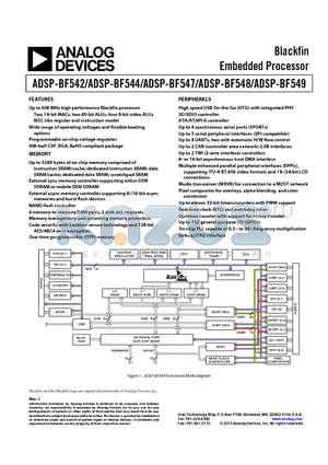 ADSP-BF542MBBCZ-5M datasheet - Embedded Processor