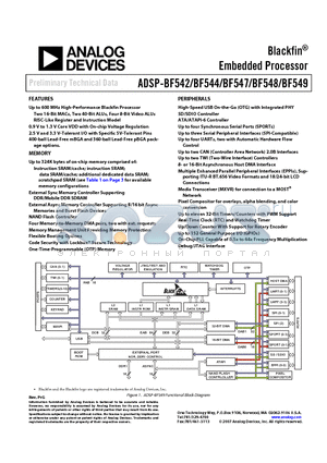 ADSP-BF544 datasheet - Embedded Processor