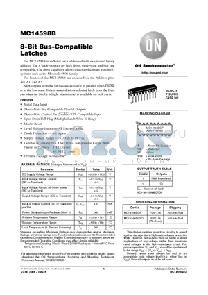 MC14598BCP datasheet - 8−Bit Bus−Compatible Latches