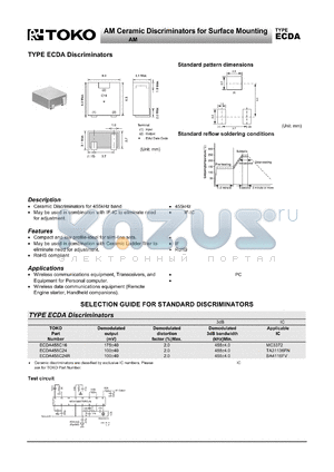 ECDA455C24 datasheet - AM Ceramic Discriminators for Surface Mounting