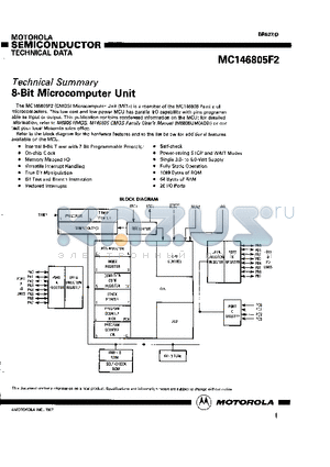 MC146805F2CP datasheet - 8-BIT MICROCOMPUTER UNIT