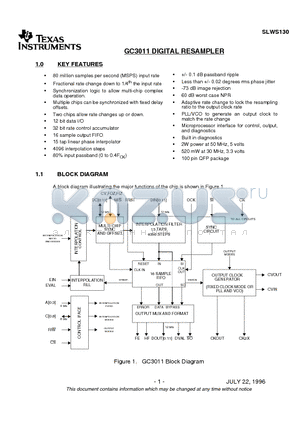 GC3011 datasheet - DIGITAL RESAMPLER