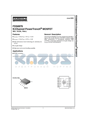 FDS8878 datasheet - N-Channel PowerTrench MOSFET