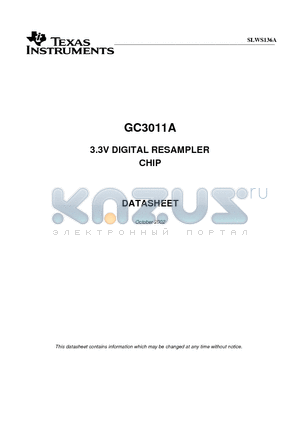 GC3011A-PQ datasheet - 3.3V DIGITAL RESAMPLER CHIP